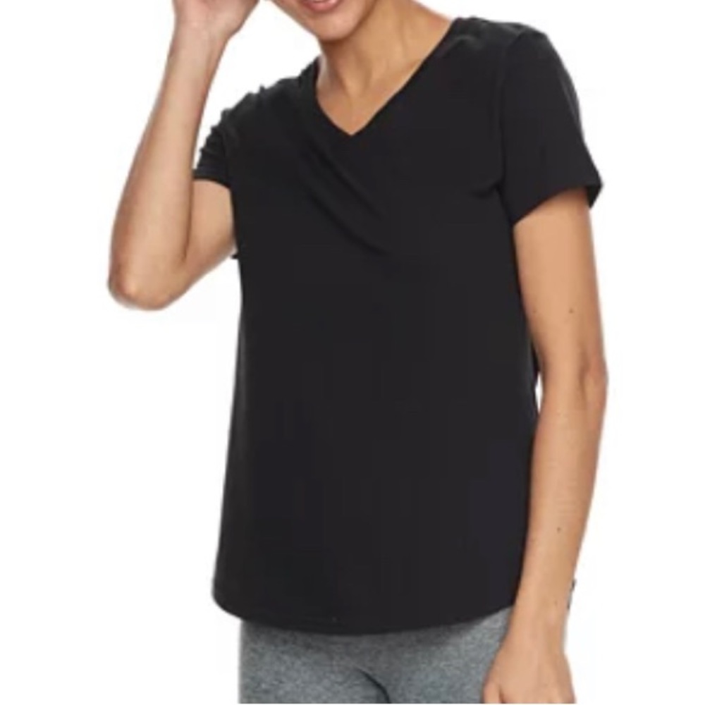 Tek Gear Essential Gear womens black tee shirt large athletic gym sports